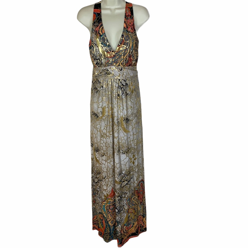 Ocean Blue Maxi Bohemian Vacation Ready Summertime Colorful Long Dress